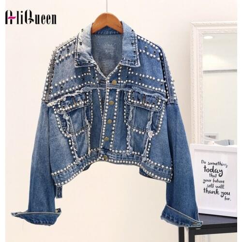Women Cool Rivet Punk Denim Jacket Casual Short Loose Tassel Jean Jackets Coats Streetwear Outerwear Chaqueta Mujer Plus Size