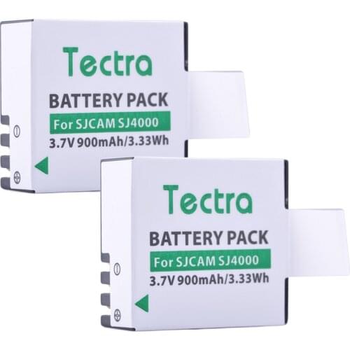 Tectra 2PCS SJCAM SJ4000 Li-ion Camera BATTERY for SJCAM Series M10 SJ4000 SJ5000 Series Sport Camera batteries