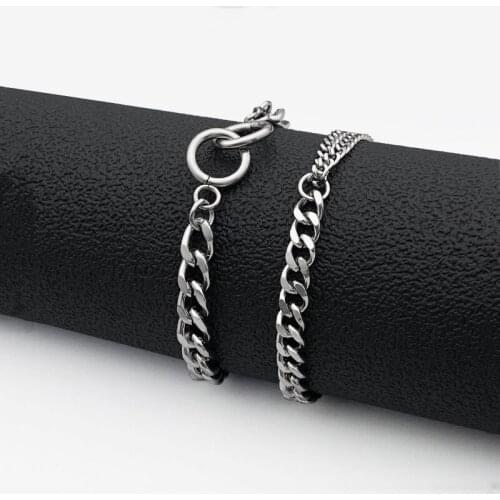 Fashion Titanium Steel Bracelet Hip Hop Simple Double Loop NK Wild Bracelet hot sale