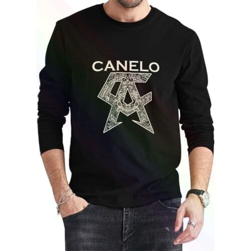Maggo Classical Logo Canelo Alvarez Logo Classic Black T-Shirt 2021 Newest Summer Mens Long Sleeve Popular Tee Shirt Tops Novel