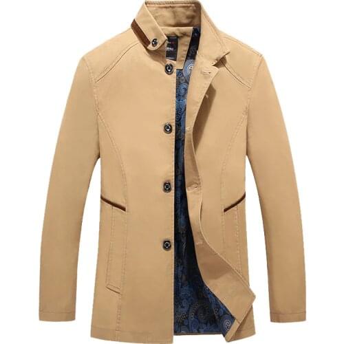 Mens Fashion Casual Boss High collar Jacket Middle-aged Men Winter Coat Male Bomber Jacket Brand Clothing Plus size Jacket Men