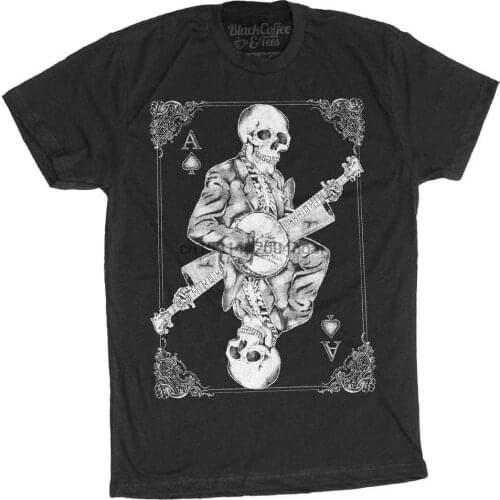 Mens Banjo Shirt Skull Playing Banjo Mens T Shirt