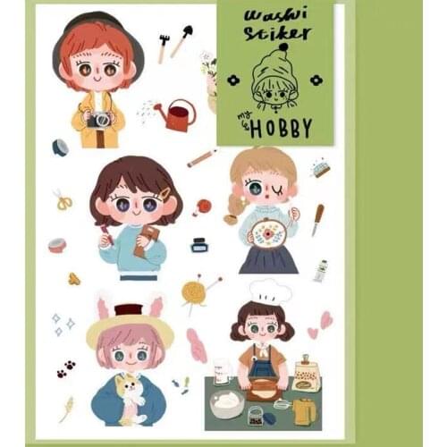 Lovely Hobby Girl Sticker Sheet for Card Making Bullet Journal DIY Scrapbooking