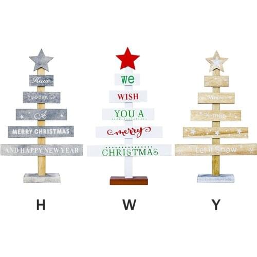 1PC Wooden Christmas Decoration for Home Christmas Tree Desktop Decorations Wood Ornaments Navidad New Year