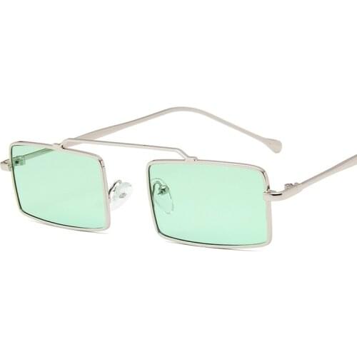 New Square Small Frame Sunglass Retro Trend Metal Framle Unique Style Sun Glasses Street Shoot Catwalk Vintage Vacation Eyewear
