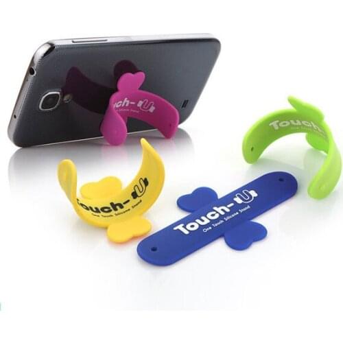 Wholesales 10pcs/lot Universal Mobile Phone Holder Mini Portable One Touch Silicone Desk Stand Touch U for iPhone Tablet Support