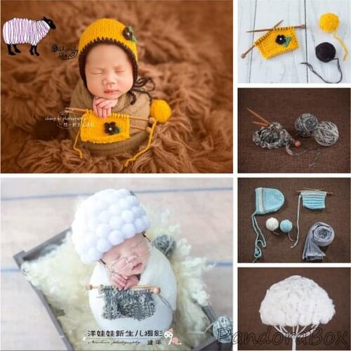 Newborn Photography Props Wraps Set Baby Photo Shoot Session Stretch Wrap+Hat Cap fotografia Accessories Baby Shooting Props