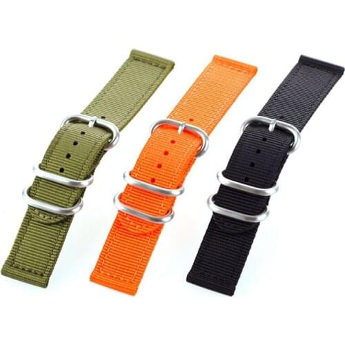 EACHE Two Parts Of Imported Nylon Fabric ZULU Watch Strap For Women Or Men 3 zulu Rings 20mm 22mm 24mm