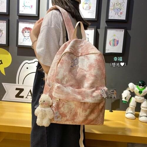 Female New Kawaii Men School Bag Girl Student Boy Backpacks Women Cute Male Nylon Bags Ladies Waterproof Book Backpack Fashion