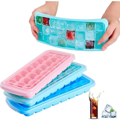 24/36 hole Ice Cube Tray Easy-Release Silicone Flexible with Spill-Resistant Dishwasher Safe for Food Cocktail Whiskey Chocolate
