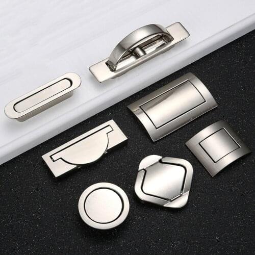 Tatami Hidden Door Handles Zinc Alloy Recessed Flush Pull Cover Floor Cabinet Handle Silver Black Furniture Handle Hardware