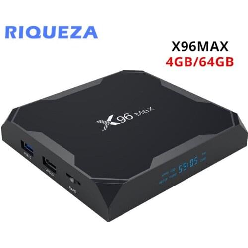 RIQUEZA Android 8.1 TV Box X96 Max Amlogic S905X2 4K Media Player 4GB 64GB X96Max DDR4 Quad Core USB3.0 2.4G&5GHz Dual Wifi