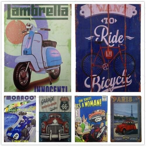 Vintage Cars Metal Tin Sign Outdoor Home Business Retro Art Sign Metal Wall Art Decor Living Room Posters Man Cave Decoration
