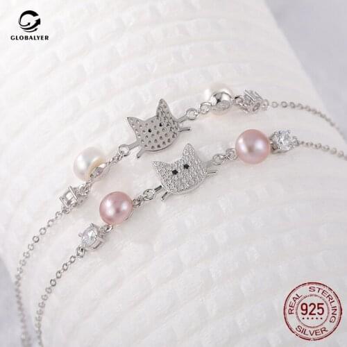 Japan and Korean Hand accessories S925 silver Aesthetic Creative Fashion Small clear Freshwater pearl Bracelet Female 756