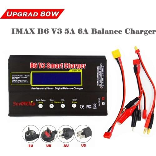 IMAX B6 V3 Lipo Battery Balance Charger 12V 5A 6A 60W 80W AC Adapter For LiHV LiIonLiFe NiCd NiMH PB Battery RC Car Lipo Charger
