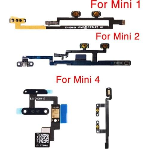 10Pcs/lot Power Volume Up Down Switch Side Button Key Ribbon Flex Cable For iPad Min 1 2 3 4 A1432 A1489 A1599 A1538