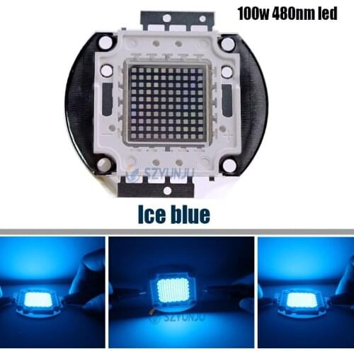 100W Ice blue Led Emitter Light 480nm 30-36VV 3A For House//Architecture Decoration