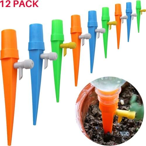 12pcs Self Watering Spikes Plant Waterer Auto Drip Irrigation Watering System Dripper Spike Kits Automatic Waterer Tools #20