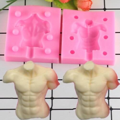 2Pcs Human Man Body Silicone Mold Clay Aroma Craft Candle Mould Chocolate Fondant Cake Decorating Tools Candy Resin Molds