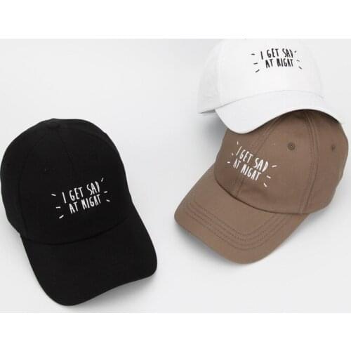 2016 Curved Brim Fitted Trucker Hat Brand I Get sad at night Snapnack Hat Letter Baseball Cap Women Men Hip Hop Bone Fishing Cap