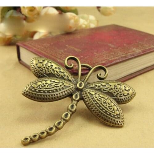 5pcs/lot 60x60mm Antique Bronze Vintage Tibetan Silver dragonfly Charm Pendant for Diy Necklace Jewelry Making Handmade