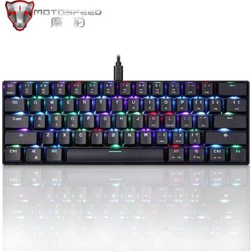 Motospeed CK61 Gaming Mechanical Keyboard Blue Red Switch RGB/Mix Backlit USB Wired 61 keys Keyboard For Laptop computer Gamer