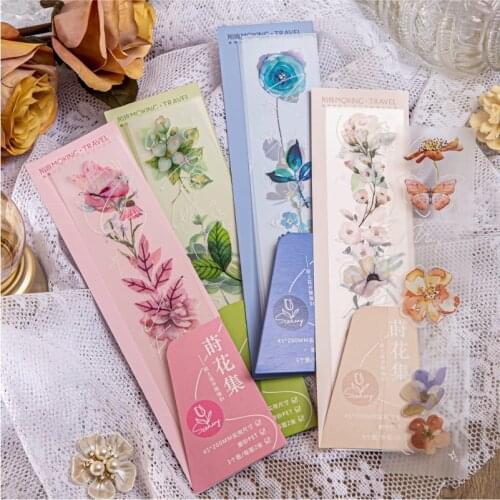 8packs/LOT dili flower collection series stationery sticker creative retro decoration DIY PET sticker