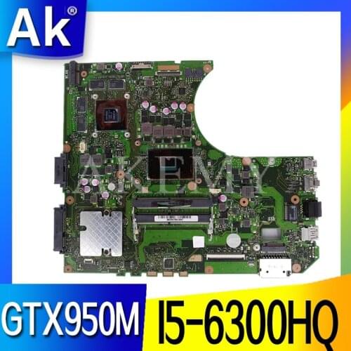 Akemy N552VX motherboard For Asus N552VX N552V N552 Laptop motherboard N552VX mainboard motherboard I5-6300HQ GTX950M/2G