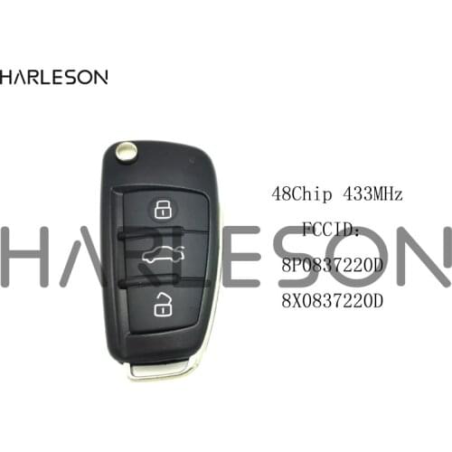 Car Remote Key For Audi A3 S3 TT A4 S4 Q3 A1 2005-2013 Years 8P0837220D 8X0837220D 434Mhz 48 Chip Auto Smart Control Key