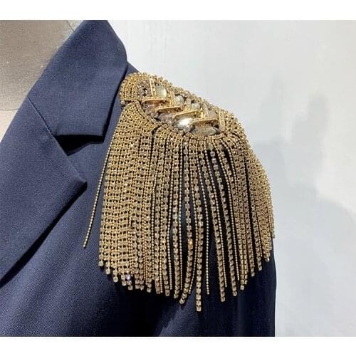 Handmade H0325A badgetassel brooch sliver golden epaulet /epaulettes spikes suit blazer accessories shoulder board knot pads