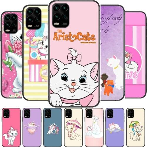 Cute Disney Cat cartoon Phone Case For XiaoMi Redmi Note 11 10 9S 8 7 6 5 A Pro T Y1 Anime Black Cover Silicone Back Pre style c