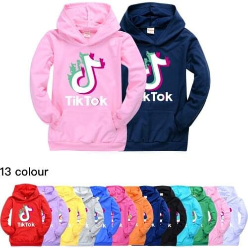 TIK TOK Children Hoodie Sweatshirt Kids Boys Girls Kids Cartoon Streetwear Pullover Tops Coats