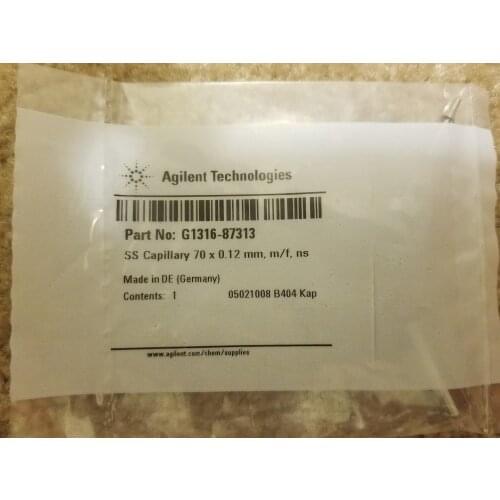 For G1316-87313 Stainless Steel capillary, 70 X 0.12 mm, External / Internal Thread