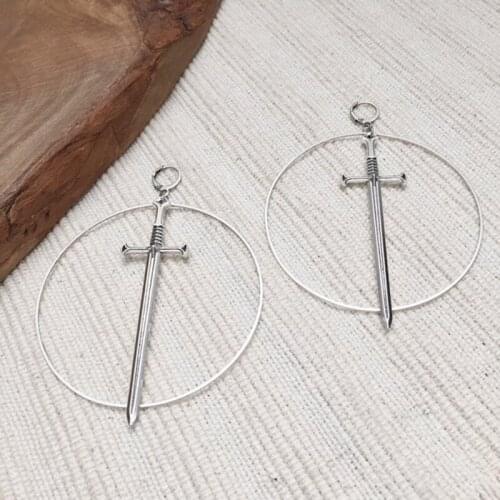 Gothic Sword Excalibur Statement Earrings Classical Occult Dark Weapon Jewelry Dagger Women Fashion Gift Classics New 2021 Big