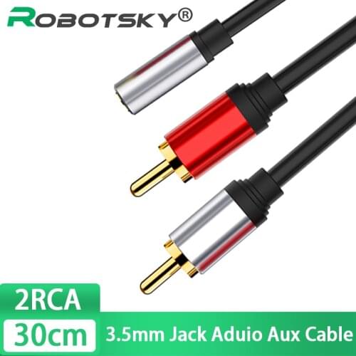 RCA Cable 2RCA Male to 3.5mm Female audio aux cable 3.5mm jack rca cable For MP3 Edifer phone Home Theater DVD 2RCA audio cable