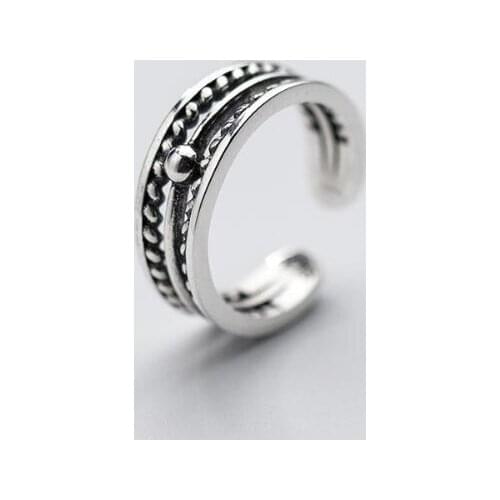 Size 3-size4.75 Retro 100% Authentic REAL.925 Sterling Silver Lines Twisted Roped &Lucky Bead Knuckle Midi Toe Rings GTLJ1553