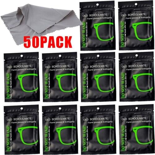 50Pcs Anti-Fog Reusable Wipes Glasses Pre-moistened Antifog Lens Cloth Defogger Eyeglass Wipe Prevent Fogging for Glasses