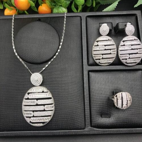 Fashion Wedding Dubai Africa Nigeria Nigeria Africa Jewelry Set Golden Necklace Earrings Ring Romantic Female Bride Jewelry Set