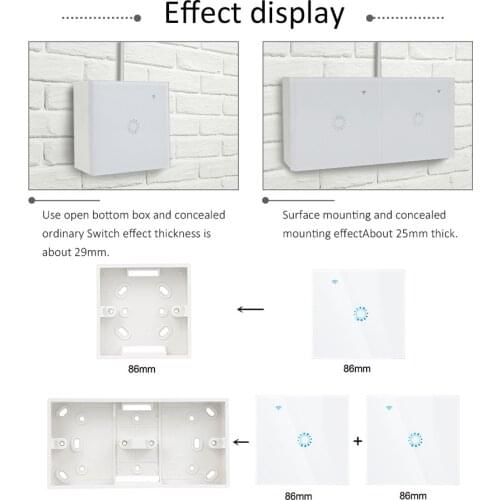 For Type 86 Mounting Box 86x86 Junction Box Surface Mount Box 86mm * 86mm Junction Box Wall Switch Socket Dark Box Mounting Box