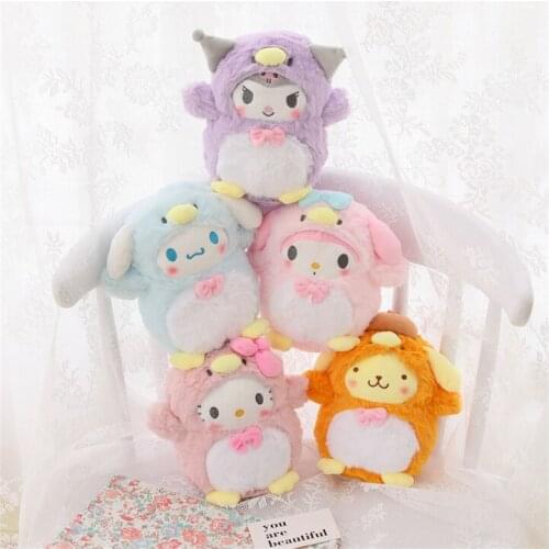 Cartoon Stuffed Plush Toys Kuromi Cinnamoroll Melody KT Cat Purin Dog Anime Kawaii Soft Plushie Doll Girl Gift Kid Toy Gift 20cm