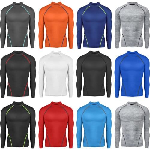 Newest Edition Mens Skin Athletic Long Sleeves Compression Under Layer Running Shirts