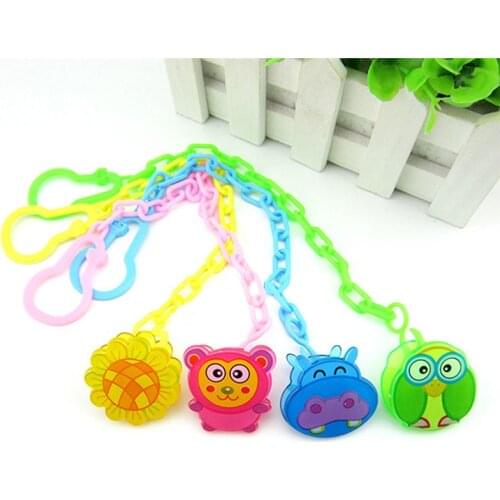 2021 New Baby Pacifier Chain Baby Dummy Clip Holder Feeding Product Animal Cartoon Baby Pacifier Anti lost Chain Baby Feeding