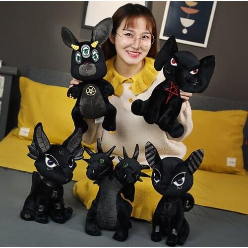 New 8 dark series dolls fashion stuffed animal dolls plush black five-pointed star elephant Hydra Anubis rabbit toy best gift
