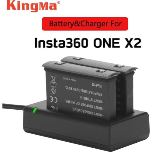 2Pcs Original KingMa 1630mAh Battery & Fast Charger Hub Kits For Insta360 ONE X2 Accessories