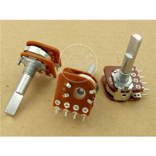 Original New 100% 148 Type double tapped potentiometer A100K A250K handle length 30MMF with stepping 41 points (SWITCH)