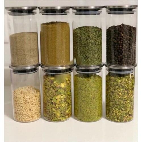 Plus Vacuum Detailed Brosilikat Glass Jar 300 ml 8 Pcs