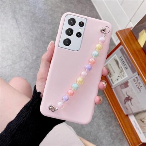 Wrist Chian Strap Case For Samsung Galaxy S21 S20 fe Note 20 Ultra A21S A12 A31 A52 A72 A51 A71 A70 A50 S8 S9 S10 Plus Cover