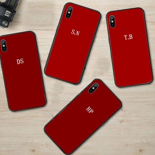 Pastel Custom Initials Monogram luxury protective Phone Case shell for iPhone 11 12 pro XS MAX 8 7 6 6S Plus X 5S SE 2020 XR