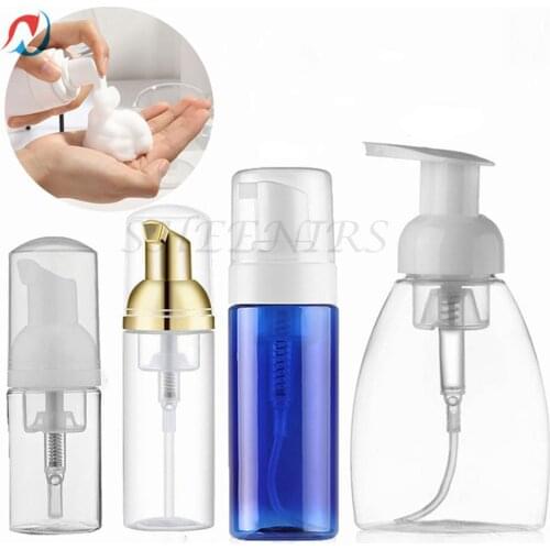 SHEENIRS 6pcs 30/50/60/100/150/200/250/300ml Clear Empty Refillable Pump Bottle Travel Squeezed Foaming Pump Makeup Face Lotion