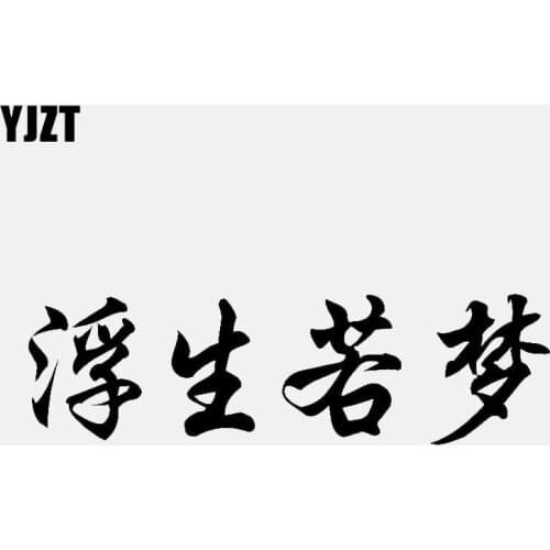YJZT 17.4CM*5CM Chinese Characters Life Is Like A Dream Vinyl Decal Car Sticker Black Silver C11-1867